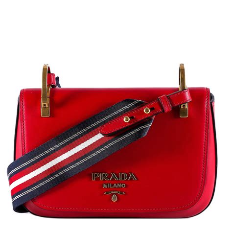 prada red strip|Prada handbag red inside.